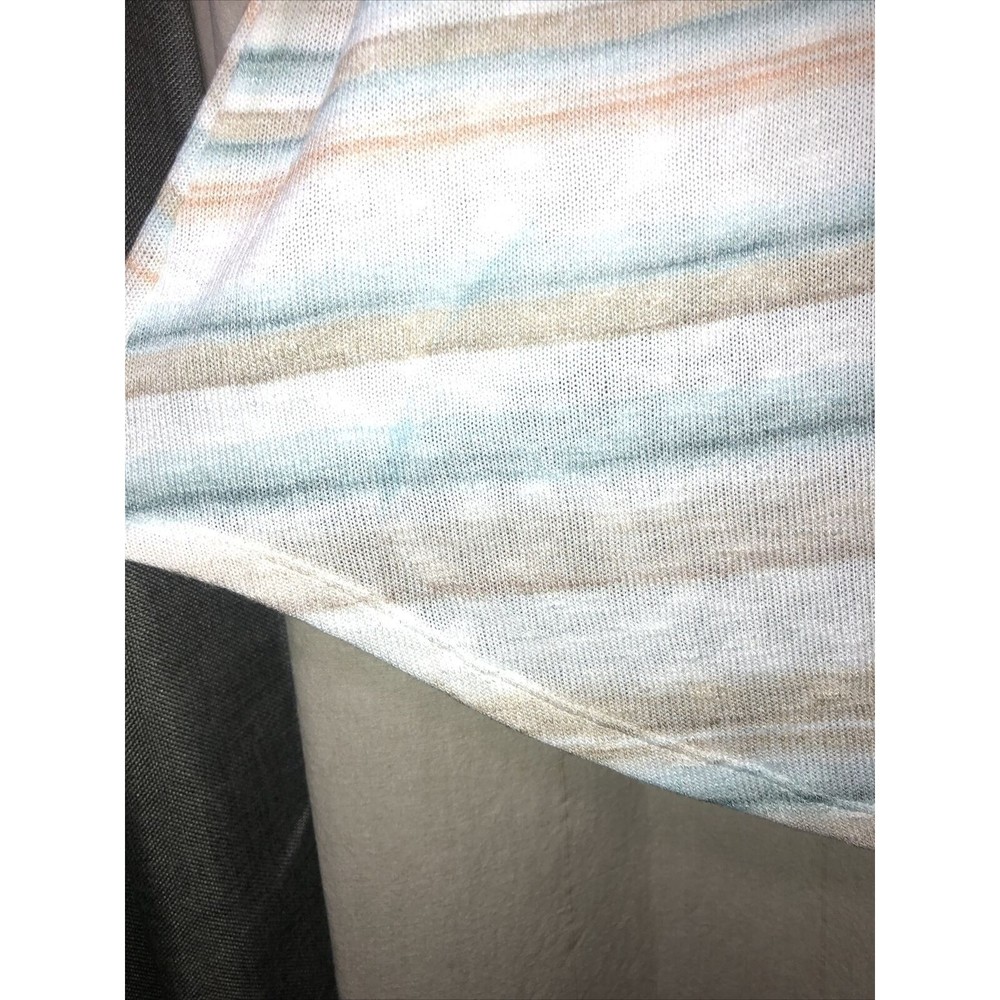 Torrid Duster Cardigan Multicolor Pastel Stripe Knit Open Front 0X -flaw. - Picture 7 of 9